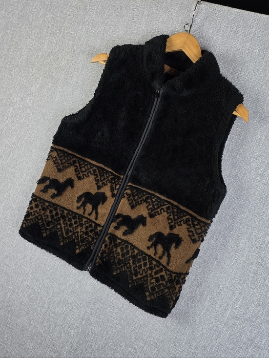 Bear Ridge Outfitters Jackets & Blazers - Bear Ridge Outfitters Black/Tan Vest Vintage Womens Sz S Made In U.S.A.